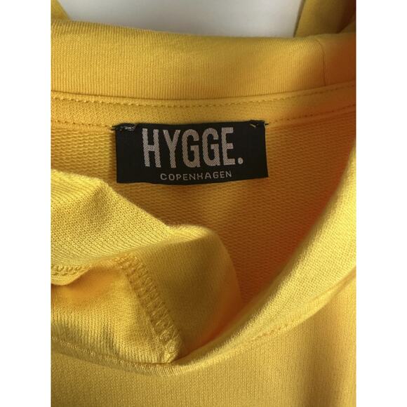 HYGGE Copenhagen Organic Cotton Men's Hoodie Yellow Scandinavian Pullover XL - Picture 5 of 9